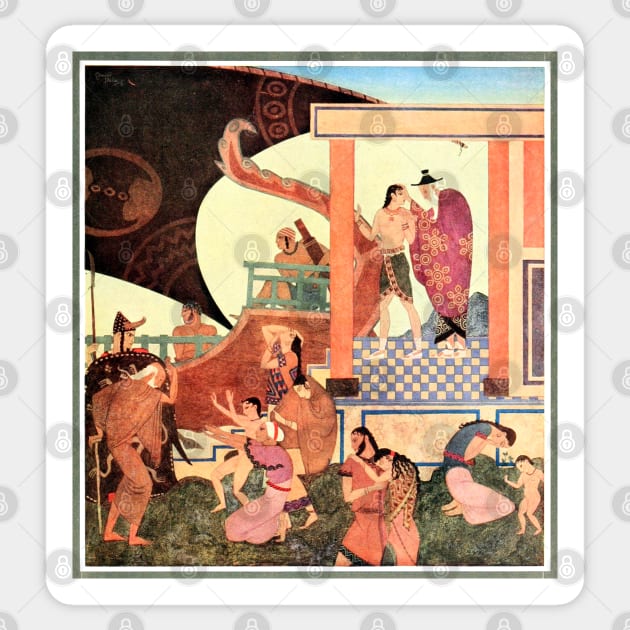 Prince Theseus - Edmund Dulac, Tanglewood Tales Sticker by forgottenbeauty